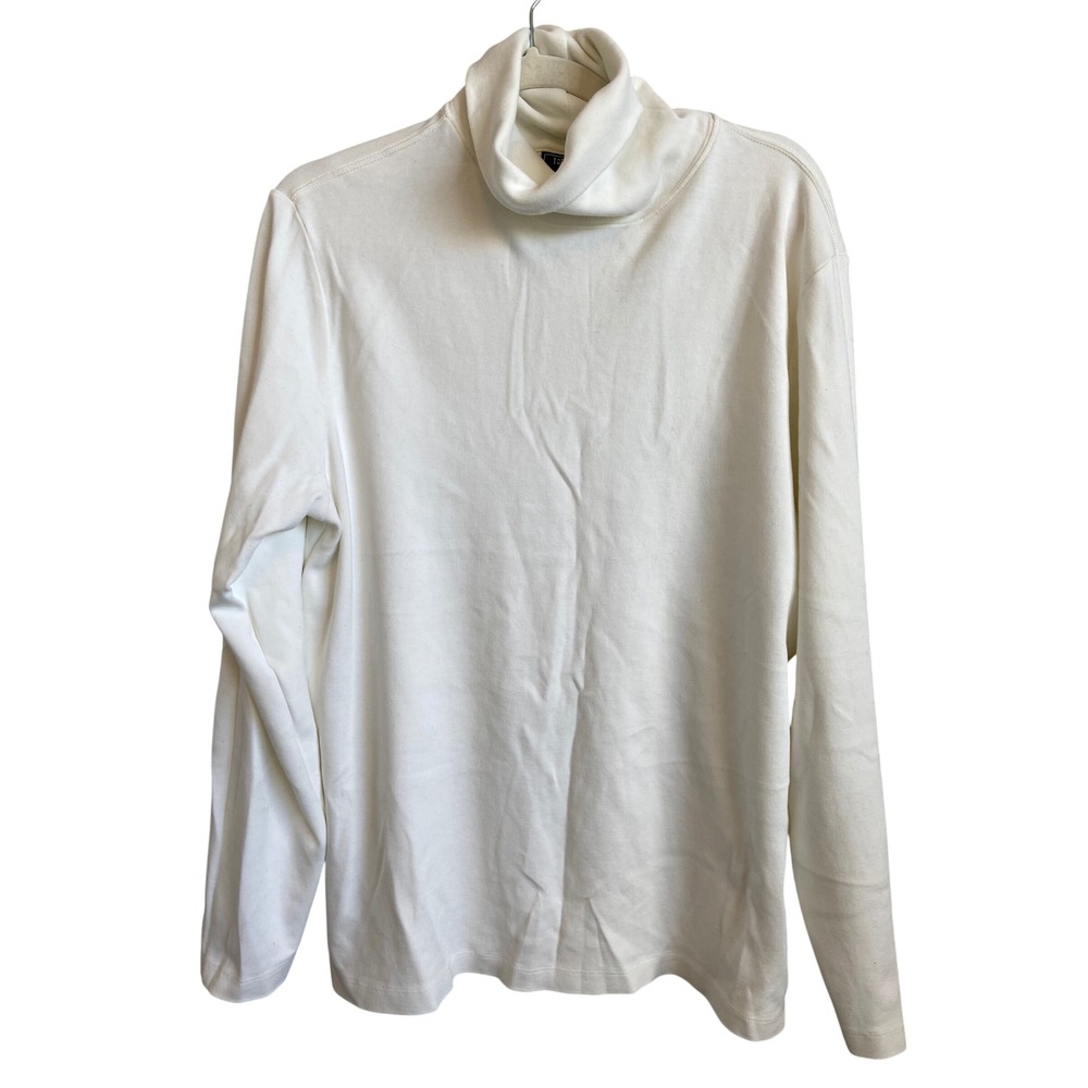 Todd Snyder Mens White 100% Cotton Turtleneck Long Sleeve Shirt Large Portugal